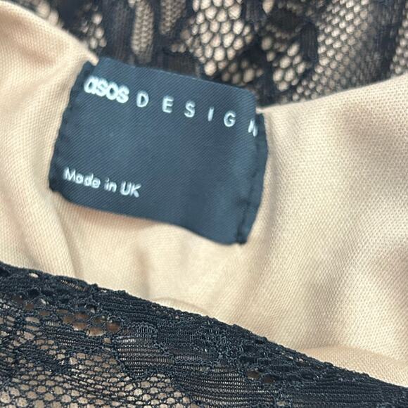 ASOS DESIGN Black Lace Cami Slip Maxi Dress Sz M NWOT Evening Gown - Picture 14 of 16